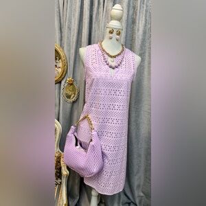 Sold on eBay- Elegant Lavender Eyelet Dress with bag and jewelry